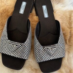 Authentic PRADA Rhinestone Sandals | Size 40 | Worn Once | Original $1,500